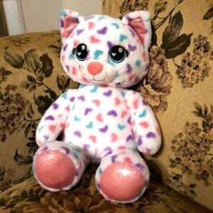 Build-A-Bear Workshop Buddies Rainbow Friends Cat Plush 16" Sparkle Valentine